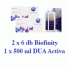 Biofinity (2x6 db) + 1db ápolószer ingyenes szállítással